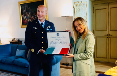 Giorgia Meloni e Luca Parmitano durante l'incontro a Palazzo Chigi