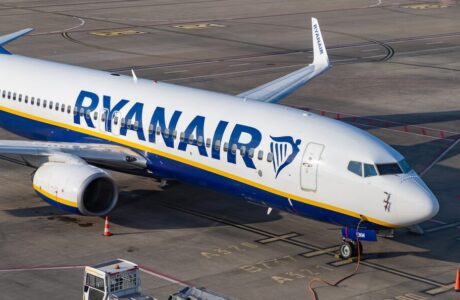 Logo di Ryanair in volo