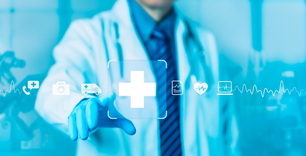 Illustrazione sull'Intelligenza Artificiale in Sanità