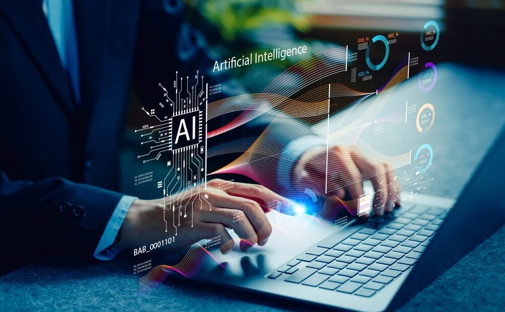 Lavoratori che utilizzano intelligenza artificiale in ufficio
