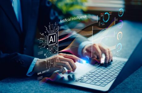 Lavoratori che utilizzano intelligenza artificiale in ufficio